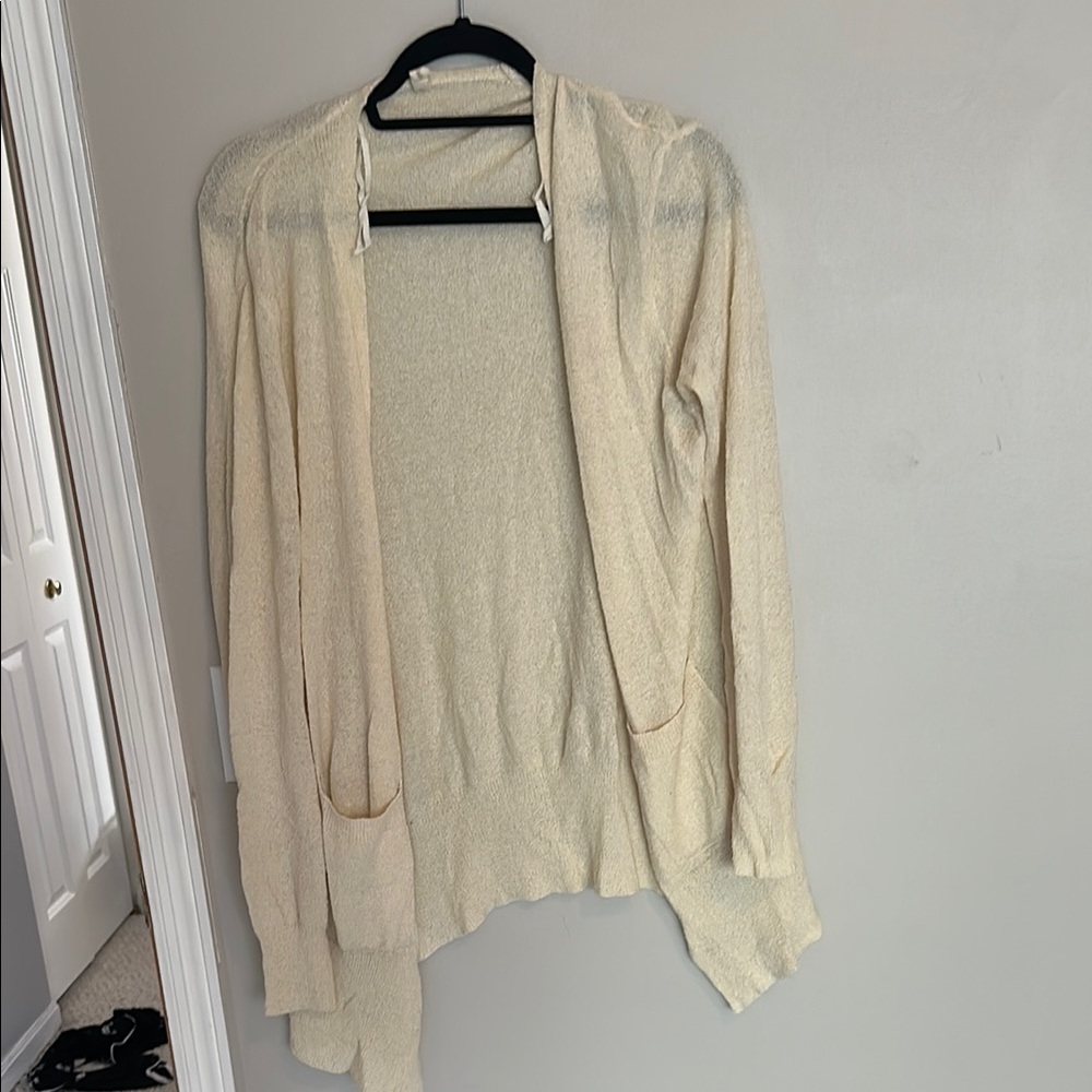 Wishlist Cream Open-Front Cardigan Sweater